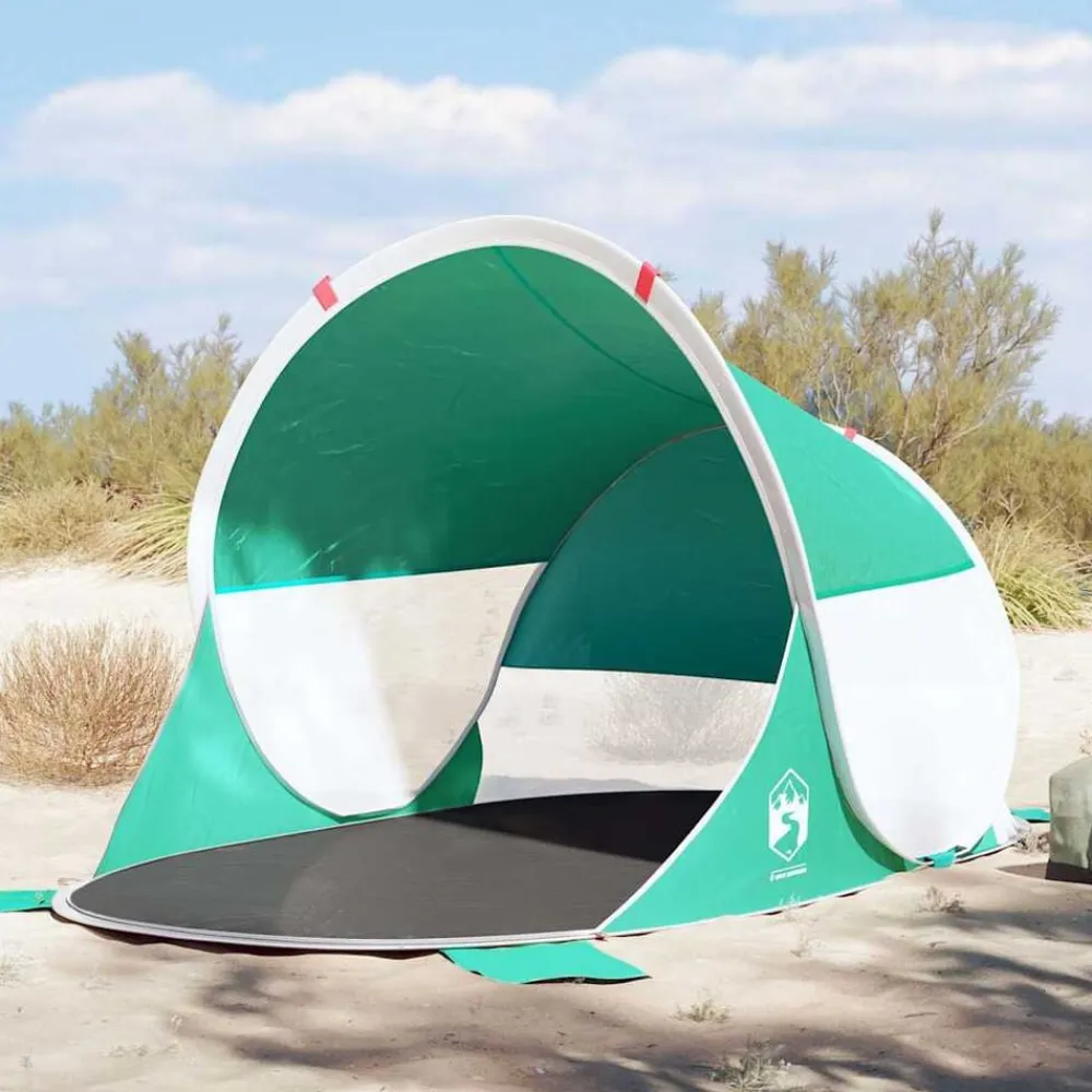 vidaXL Tienda de playa pop-up impermeable agua Verde