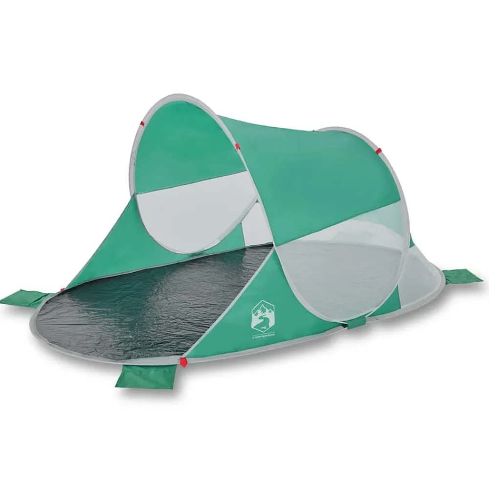 vidaXL Tienda de playa pop-up impermeable agua Verde