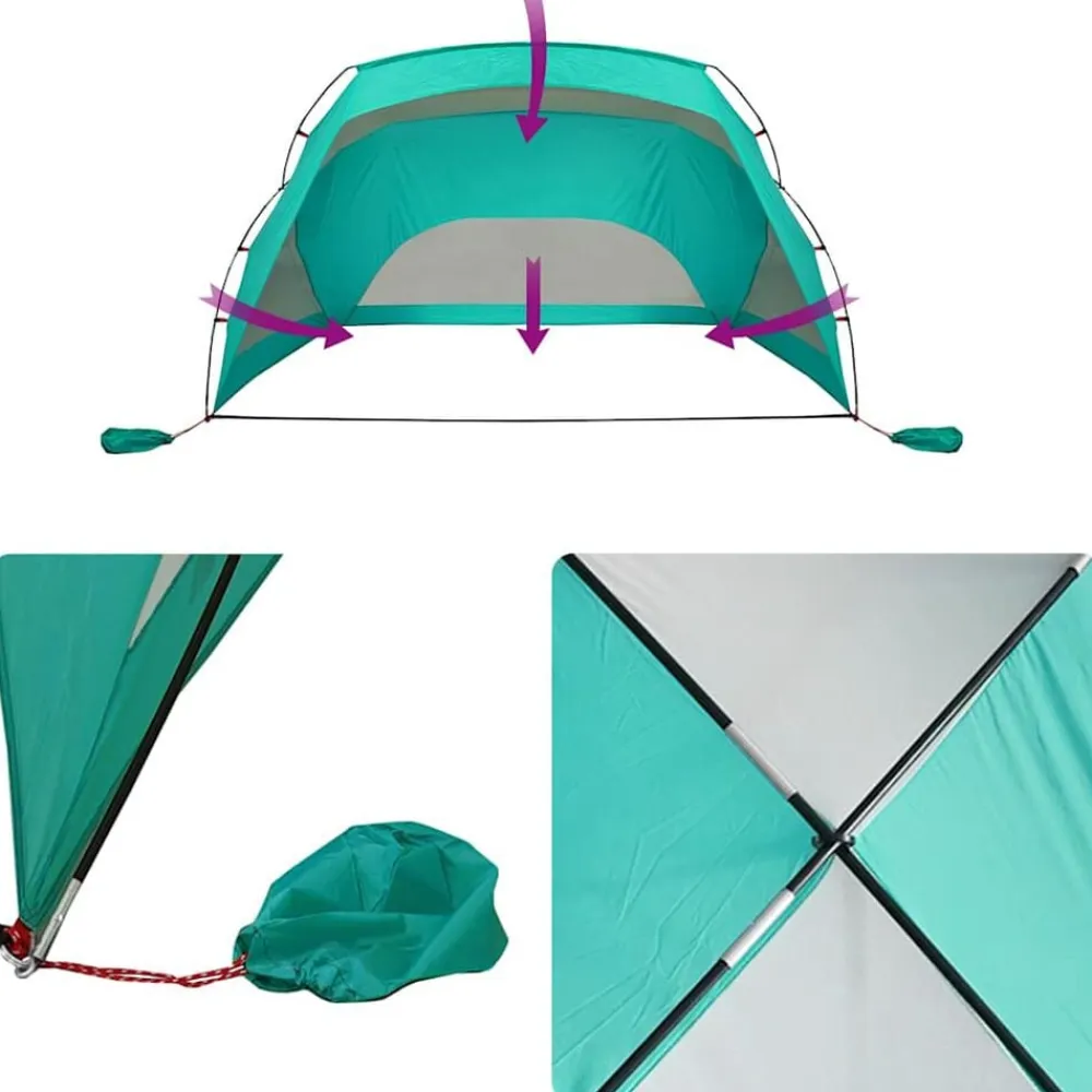 vidaXL Actividades Al Aire Libre-Tienda de playa 185T poliéster agua 274x178x170/148 cm