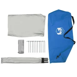 vidaXL Actividades Al Aire Libre-Tienda de playa 185T poliéster celeste 268x223x125 cm
