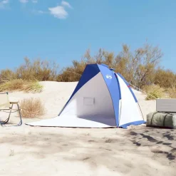 vidaXL Actividades Al Aire Libre-Tienda de playa 185T poliéster celeste 268x223x125 cm