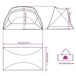 vidaXL Tienda de playa 185T poliéster 274x178x170/148 cm Gris Best