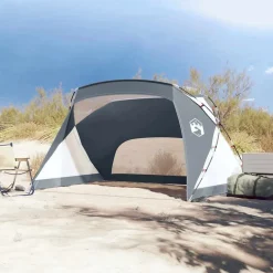vidaXL Tienda de playa 185T poliéster 274x178x170/148 cm Gris Best