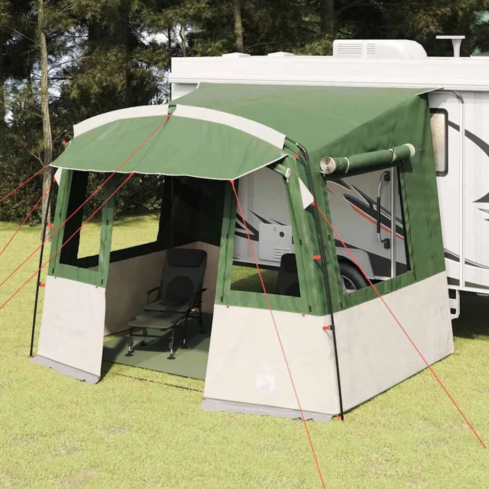vidaXL Tienda de portón trasero para Caravana 352 x 250 x 240 cm Verde New