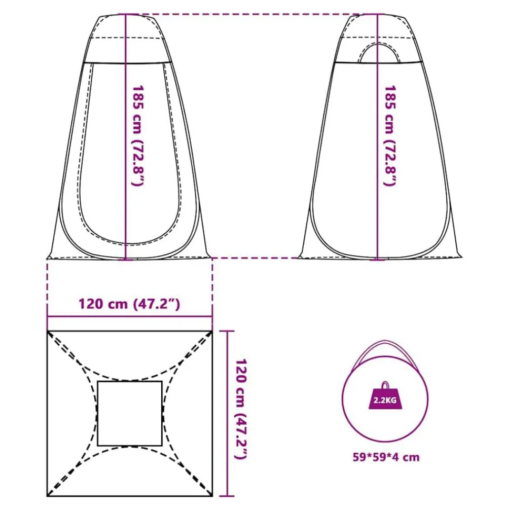 vidaXL Tienda de privacidad pop-up impermeable Gris y naranja Best