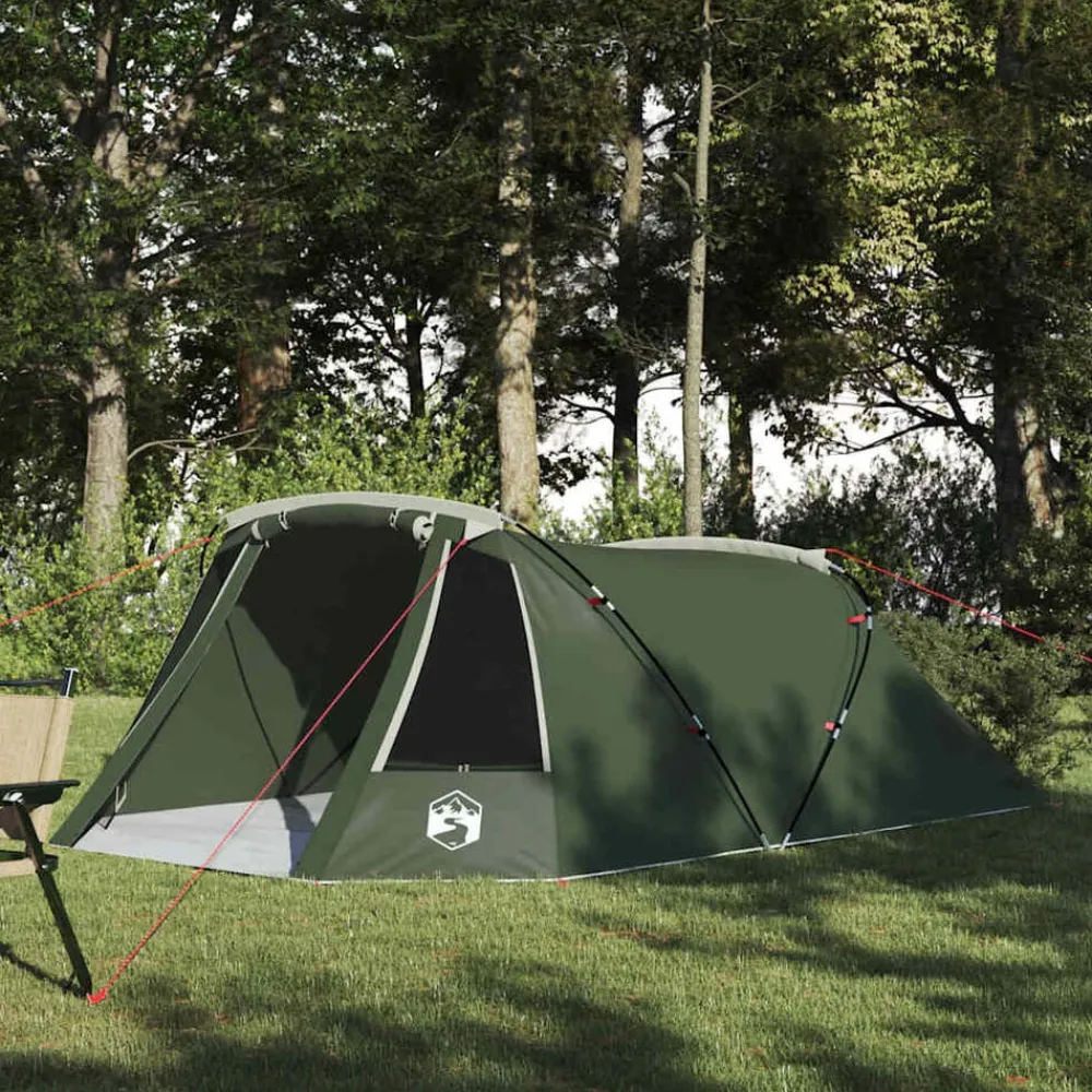vidaXL Tienda de túnel para 3 personas y 328 x 228 x 115 cm Verde New
