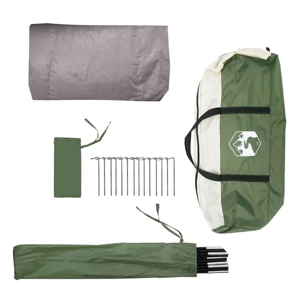 vidaXL Tienda de túnel para 3 personas y 328 x 228 x 115 cm Verde New