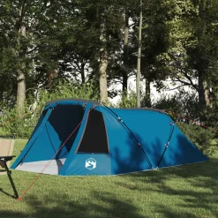 vidaXL Actividades Al Aire Libre-Tienda de túnel para 3 personas y gris 328 x 228 x 115 cm