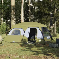 vidaXL Tienda familiar 9 personas impermeable apertura rápida Verde Hot