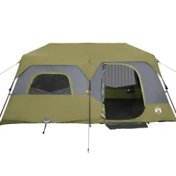 vidaXL Tienda familiar 9 personas impermeable apertura rápida Verde Hot