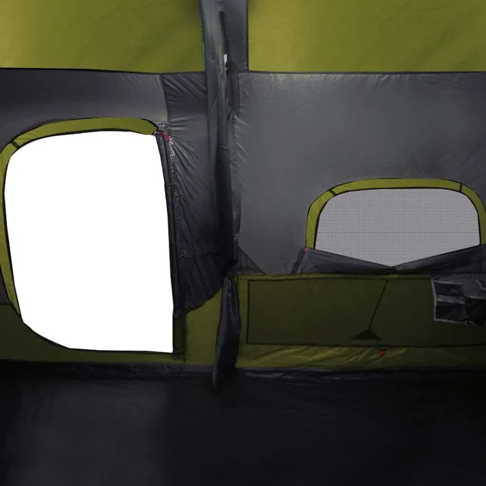 vidaXL Tienda familiar 9 personas impermeable apertura rápida Verde Hot