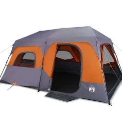 vidaXL Actividades Al Aire Libre-Tienda familiar 9 personas impermeable apertura rápida gris