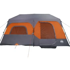 vidaXL Actividades Al Aire Libre-Tienda familiar 9 personas impermeable apertura rápida gris