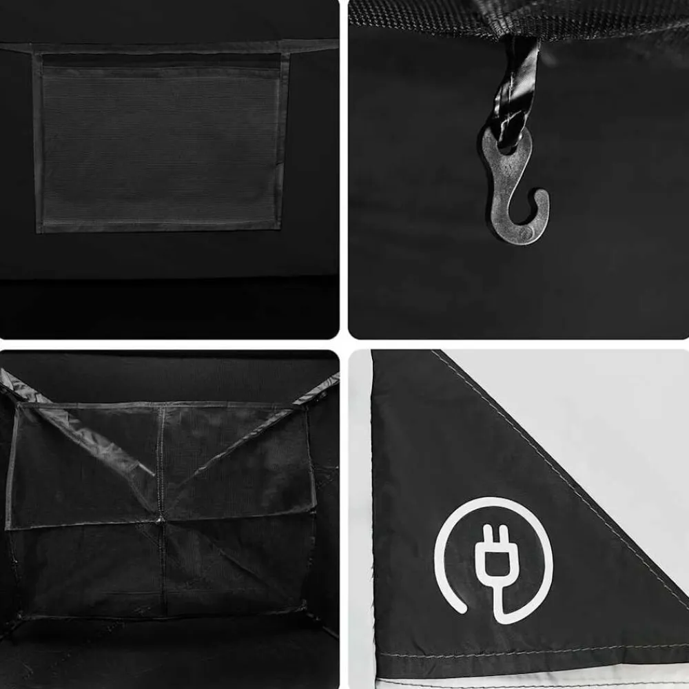 vidaXL Tienda familiar 6 personas tela opaca impermeable blanca Blanco opaco Online
