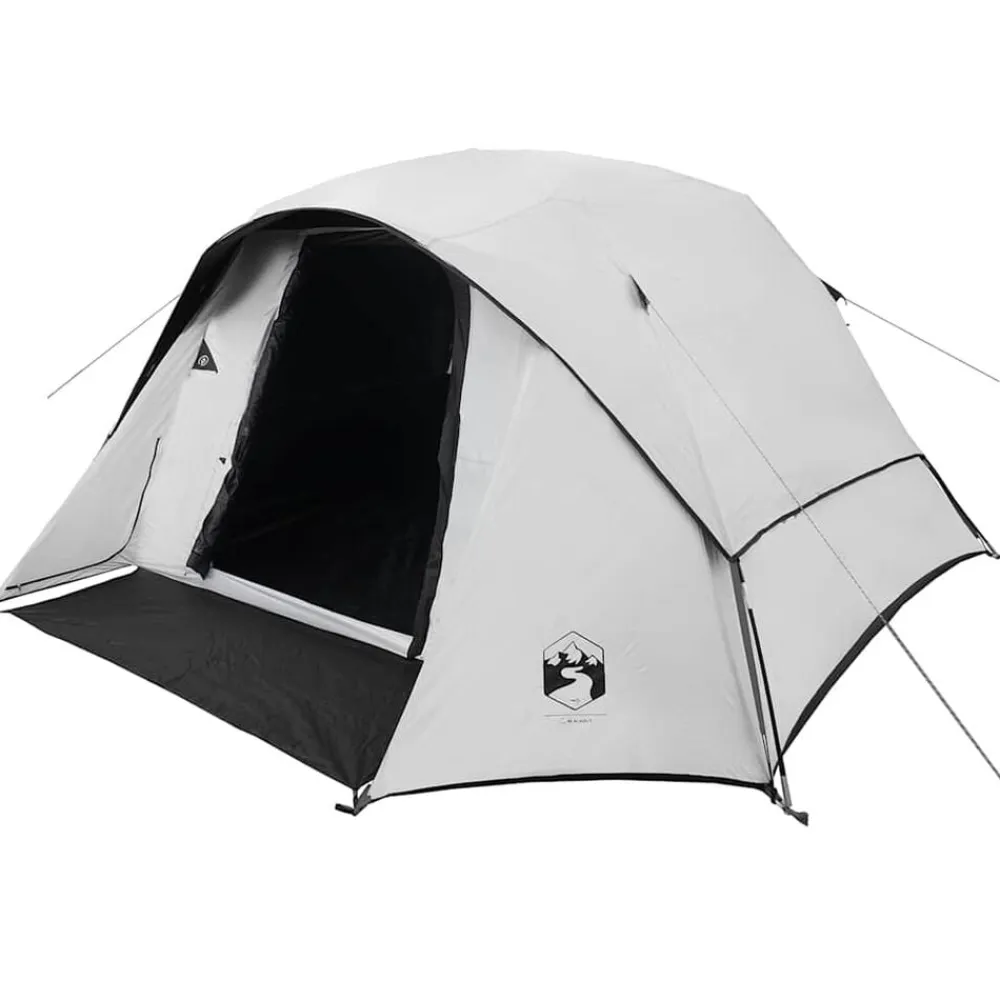 vidaXL Tienda familiar 6 personas tela opaca impermeable blanca Blanco opaco Online
