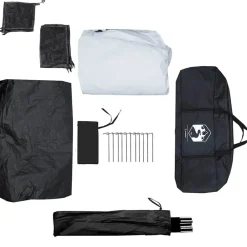 vidaXL Tienda familiar 6 personas tela opaca impermeable blanca Blanco opaco Online