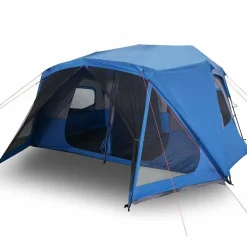 vidaXL Tienda familiar 10 personas impermeable apertura rápida Azul Discount