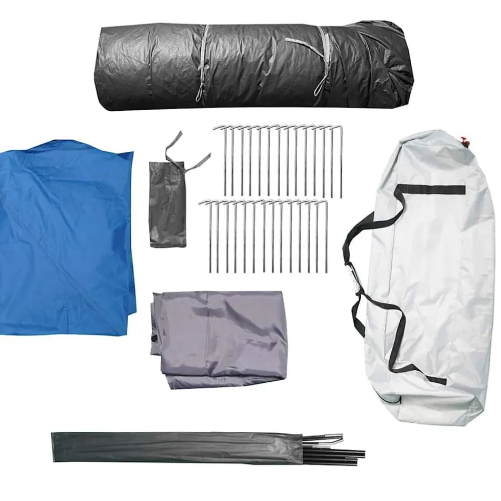 vidaXL Tienda familiar 10 personas impermeable apertura rápida Azul Discount