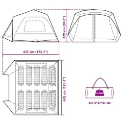 vidaXL Tienda familiar 10 personas impermeable apertura rápida Azul Discount