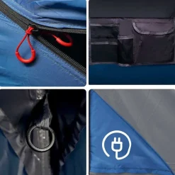 vidaXL Tienda familiar 10 personas impermeable apertura rápida Azul Discount