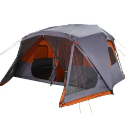 vidaXL Actividades Al Aire Libre-Tienda familiar 10 personas impermeable apertura rápida gris