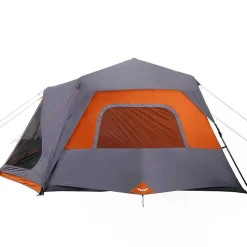 vidaXL Actividades Al Aire Libre-Tienda familiar 10 personas impermeable apertura rápida gris