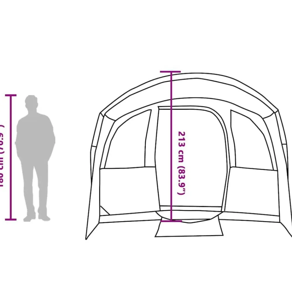 vidaXL Actividades Al Aire Libre-Tienda Familiar con techo y 576 x 325 x 213 cm