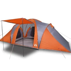 vidaXL Tienda familiar con cúpula impermeable 6 personas gris naranja Gris y naranja Discount
