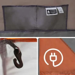 vidaXL Tienda familiar con cúpula impermeable 6 personas gris naranja Gris y naranja Discount
