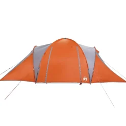 vidaXL Tienda familiar con cúpula impermeable 6 personas gris naranja Gris y naranja Discount