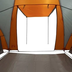 vidaXL Tienda familiar con cúpula impermeable 6 personas gris naranja Gris y naranja Discount