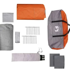 vidaXL Tienda Familiar con techo 576 x 325 x 213 cm Gris y naranja Discount