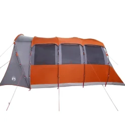 vidaXL Tienda Familiar con techo 576 x 325 x 213 cm Gris y naranja Discount