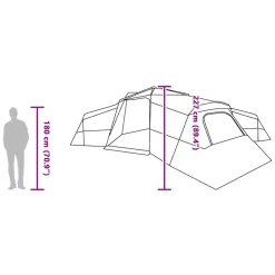 vidaXL Actividades Al Aire Libre-Tienda Familiar con techo 833 x 585 x 216 cm tafetán