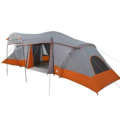 vidaXL Tienda Familiar con techo 721 x 335 x 212 cm Gris y naranja