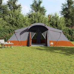 vidaXL Tienda Familiar con techo 721 x 335 x 212 cm Gris y naranja