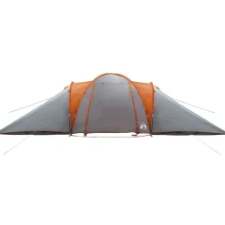 vidaXL Actividades Al Aire Libre-Tienda familiar con cúpula impermeable 6 personas gris naranja