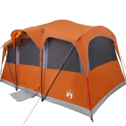 vidaXL Actividades Al Aire Libre-Tienda Familiar con techo Naranja y Naranja 435 x 255 x 216 cm