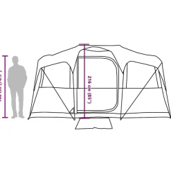 vidaXL Actividades Al Aire Libre-Tienda Familiar con techo Naranja y Naranja 435 x 255 x 216 cm