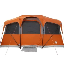 vidaXL Actividades Al Aire Libre-Tienda Familiar con techo Naranja y Naranja 435 x 255 x 216 cm
