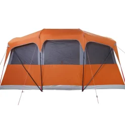 vidaXL Actividades Al Aire Libre-Tienda Familiar con techo Naranja y Naranja 435 x 255 x 216 cm