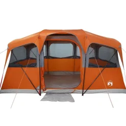vidaXL Actividades Al Aire Libre-Tienda Familiar con techo Naranja y Naranja 435 x 255 x 216 cm