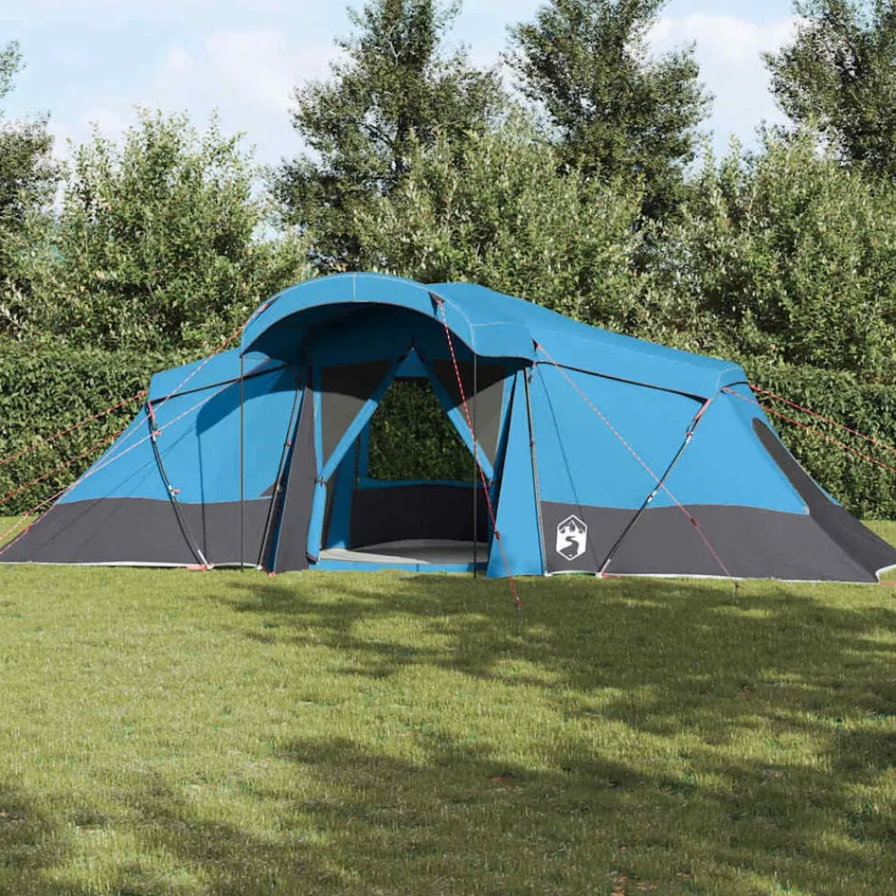 vidaXL Tienda Familiar con techo y gris 721 x 335 x 212 cm Azul Online