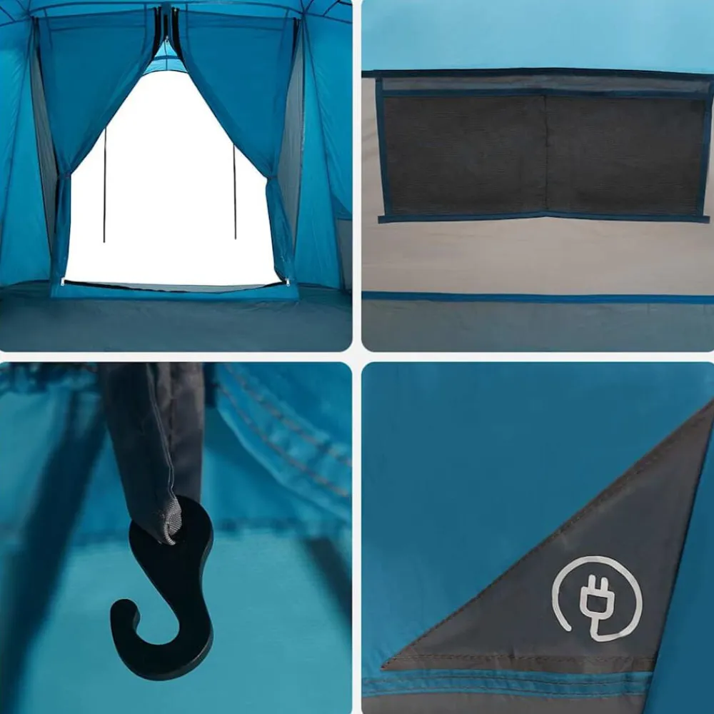 vidaXL Tienda Familiar con techo y gris 721 x 335 x 212 cm Azul Online