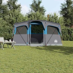vidaXL Tienda Familiar con techo y gris 435 x 255 x 216 cm Azul Sale