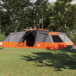 vidaXL Tienda Familiar 833 x 585 x 216 cm tafetán Gris y naranja Best