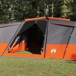 vidaXL Tienda Familiar 833 x 585 x 216 cm tafetán Gris y naranja Best