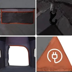 vidaXL Actividades Al Aire Libre-Tienda familiar Igloo para 6 personas impermeable gris naranja