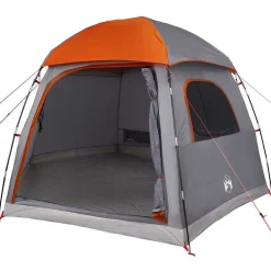 vidaXL Actividades Al Aire Libre-Tienda familiar Igloo para 6 personas impermeable gris naranja