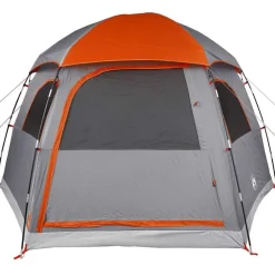 vidaXL Actividades Al Aire Libre-Tienda familiar Igloo para 6 personas impermeable gris naranja